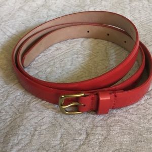 Coral patent leather belt from J Crew